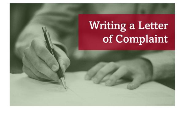 Writing a Letter of Complaint